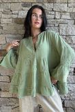 Santos Cotton Zahra Embroidered Smock Olive /5=